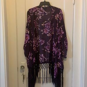 Torrid purple floral kimono.